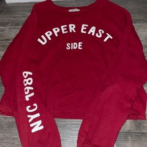 Women crop top long sleeve shirt